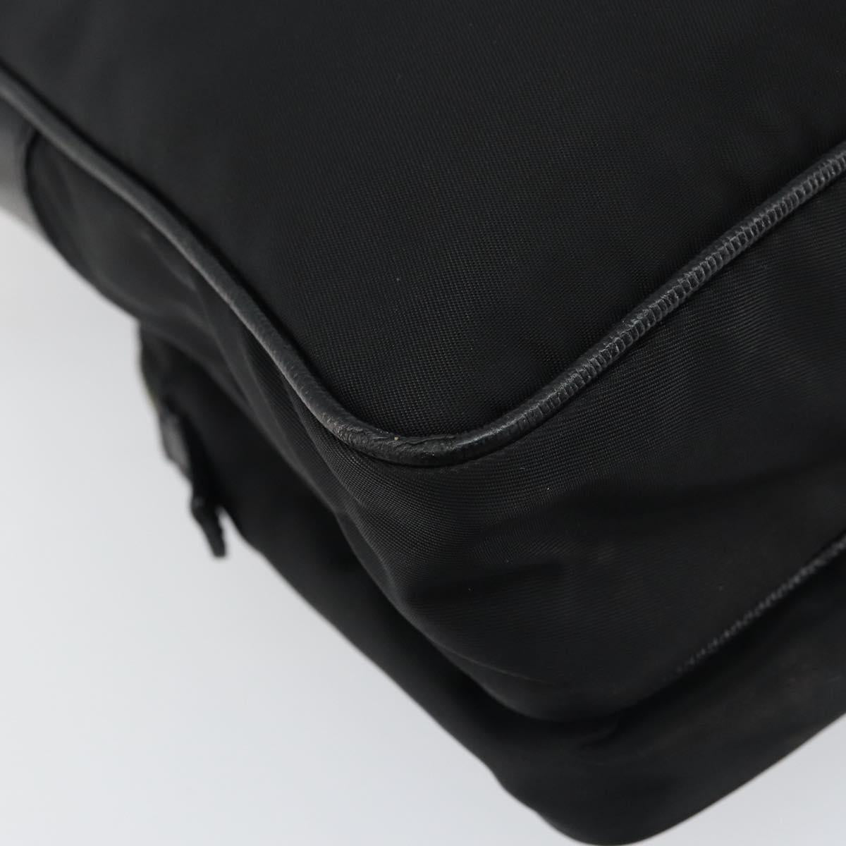 PRADA Shoulder Bag Nylon Black Silver Auth ka593