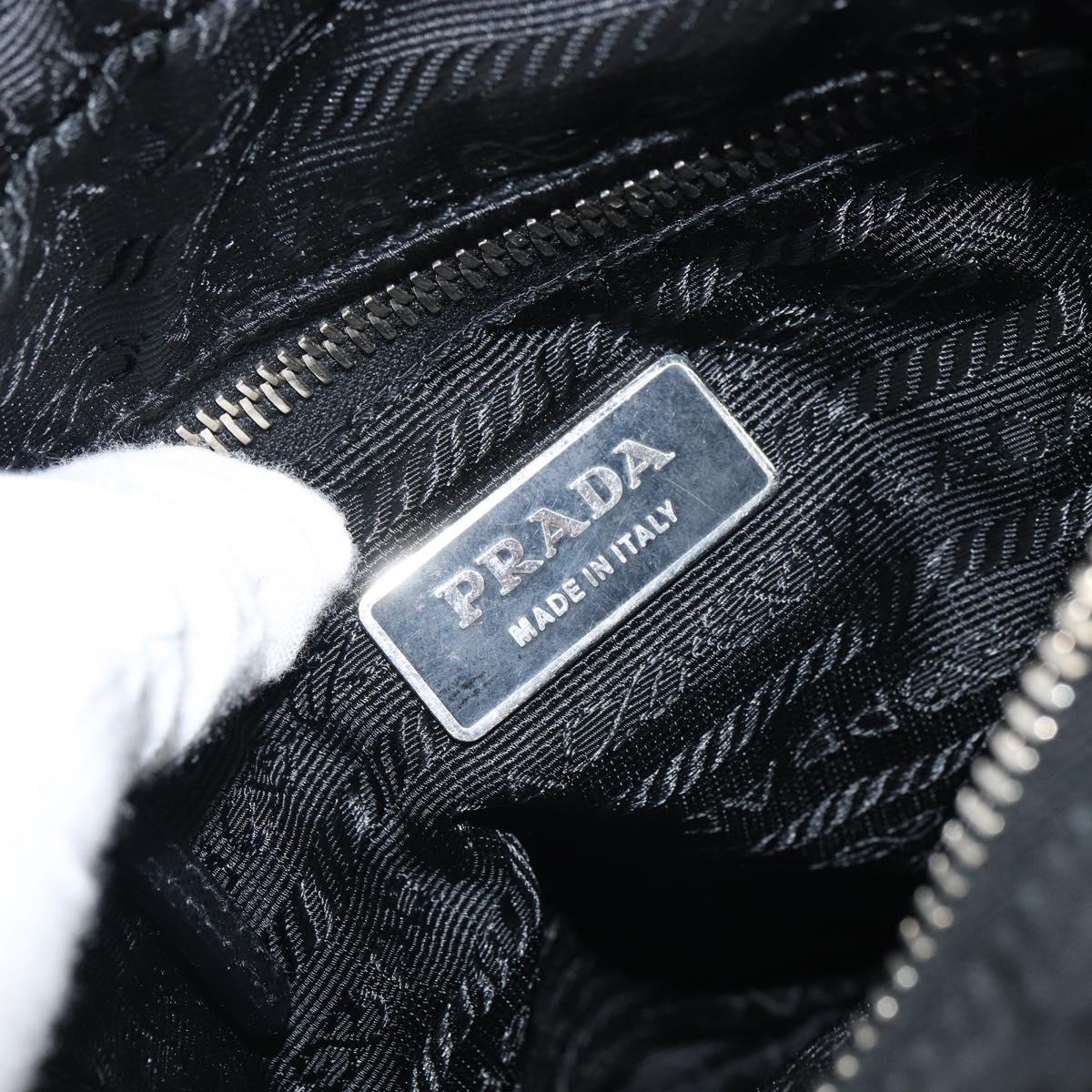 PRADA Shoulder Bag Nylon Black Silver Auth ka593