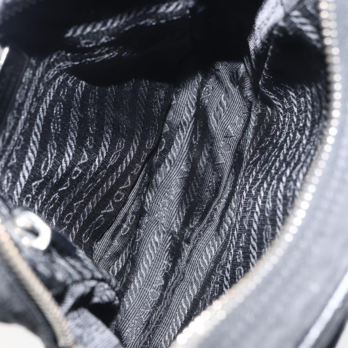 PRADA Shoulder Bag Nylon Black Silver Auth ka593