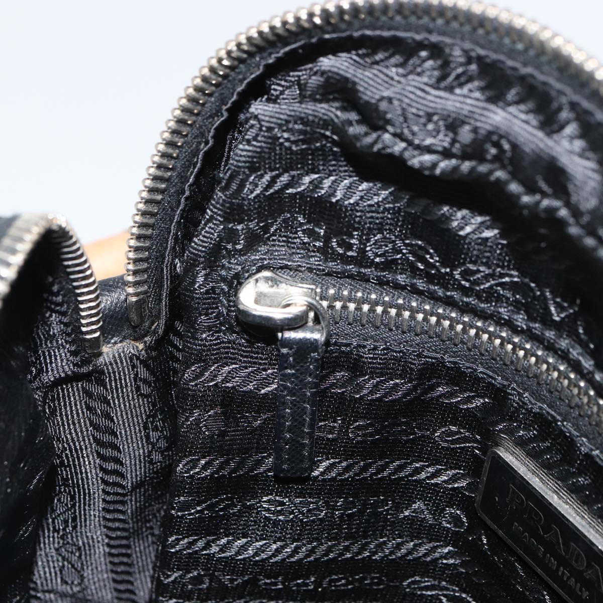 PRADA Shoulder Bag Nylon Black Silver Auth ka593