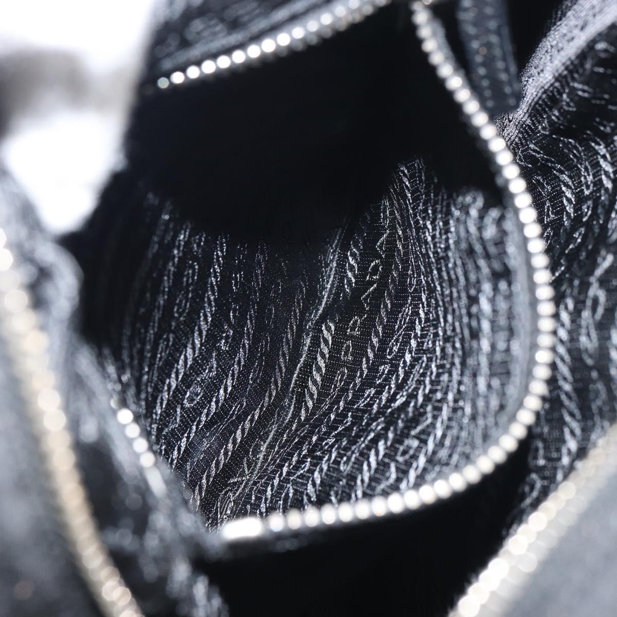 PRADA Shoulder Bag Nylon Black Silver Auth ka593