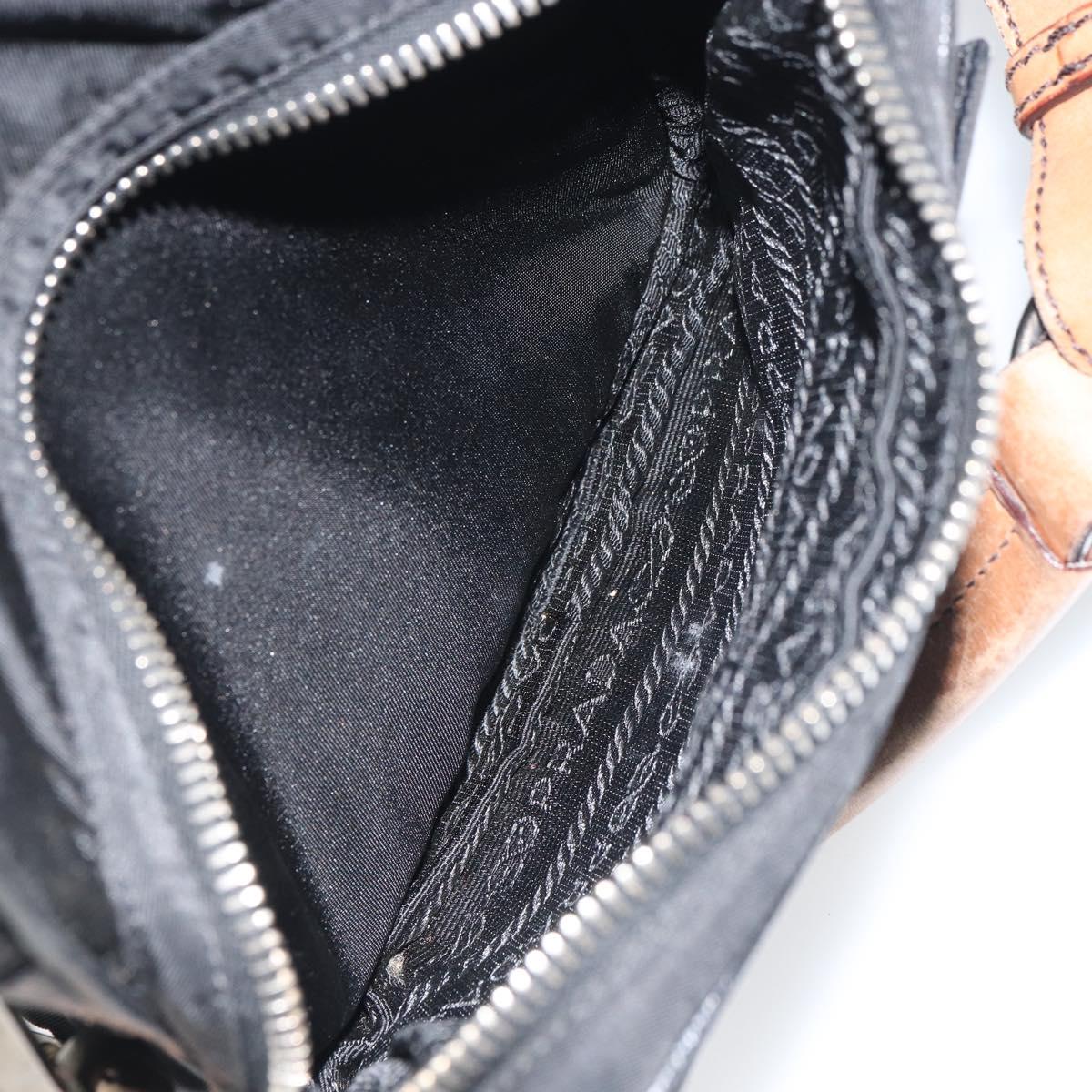 PRADA Shoulder Bag Nylon Black Silver Auth ka593