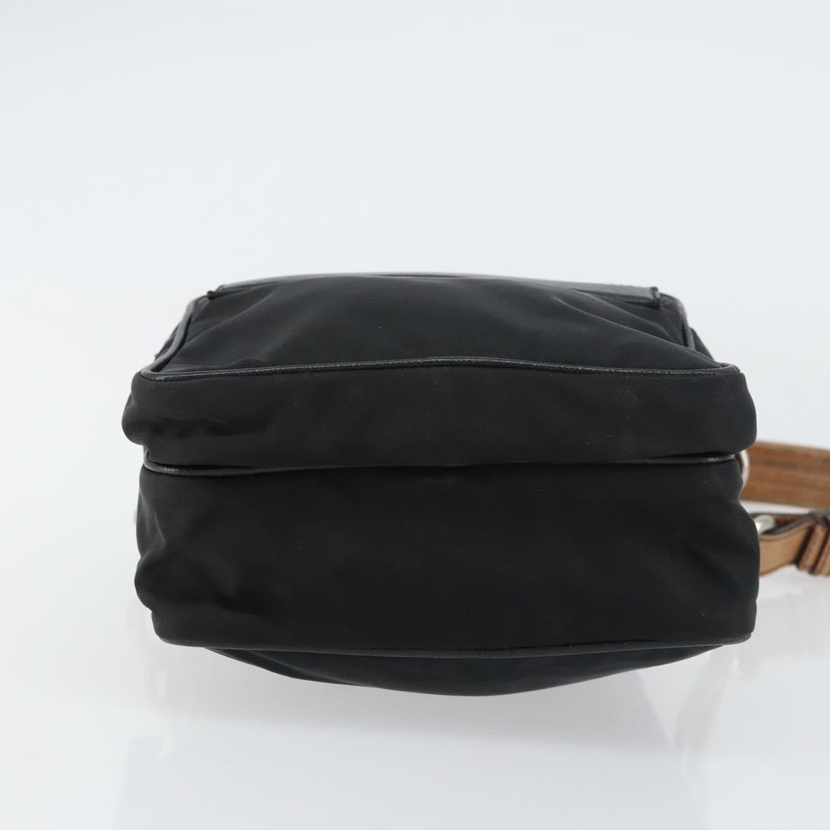 PRADA Shoulder Bag Nylon Black Silver Auth ka593