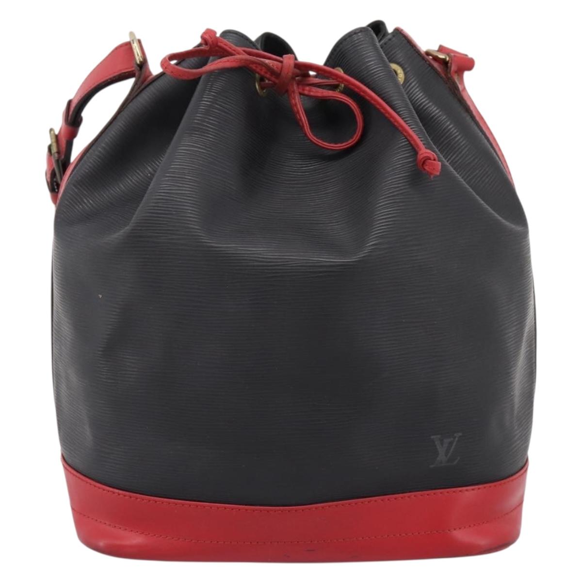 LOUIS VUITTON Epi Noe Shoulder Bag Bicolor Black Red M44017 LV Auth ka5936