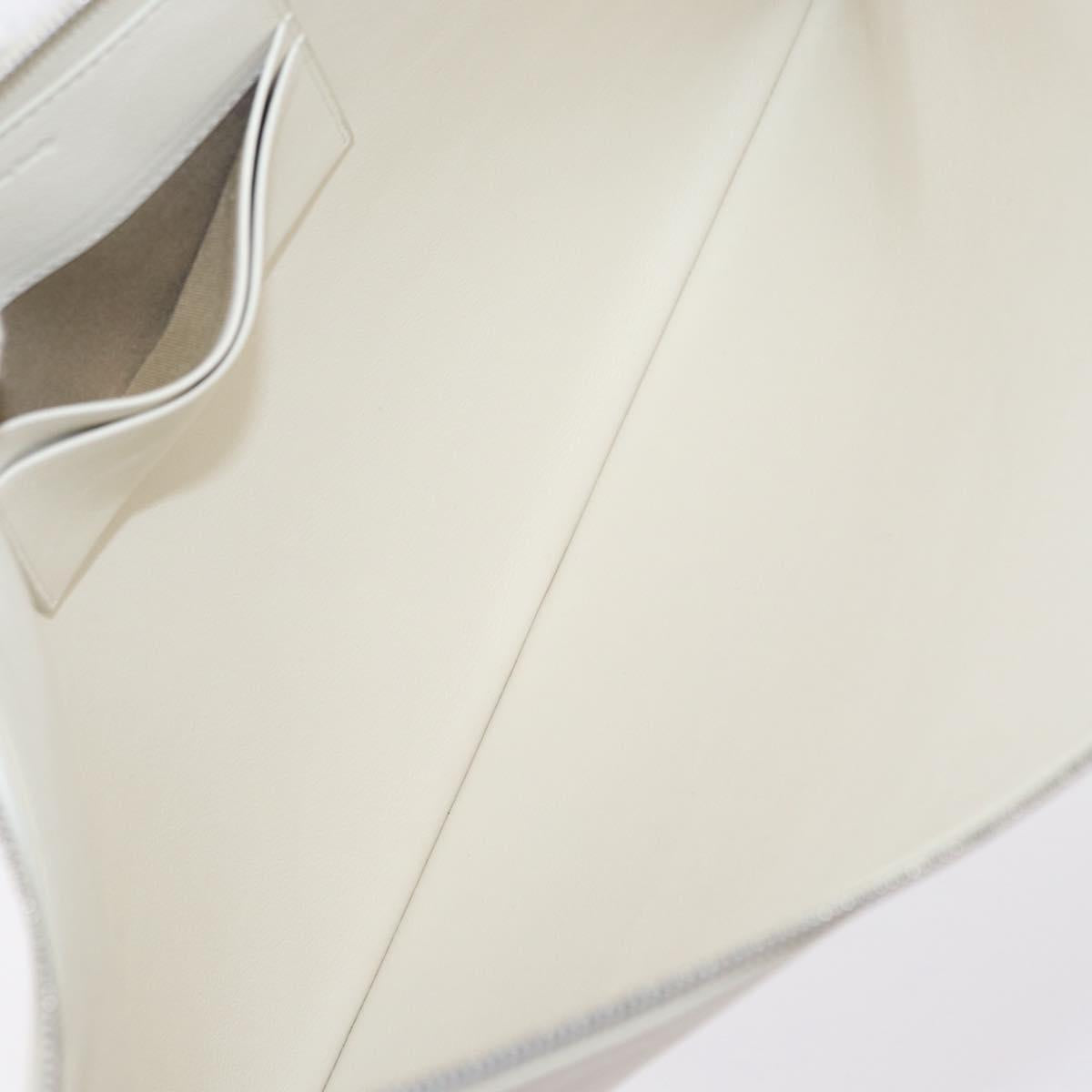 CELINE Clutch Bag Leather Purple Silver Auth ka594