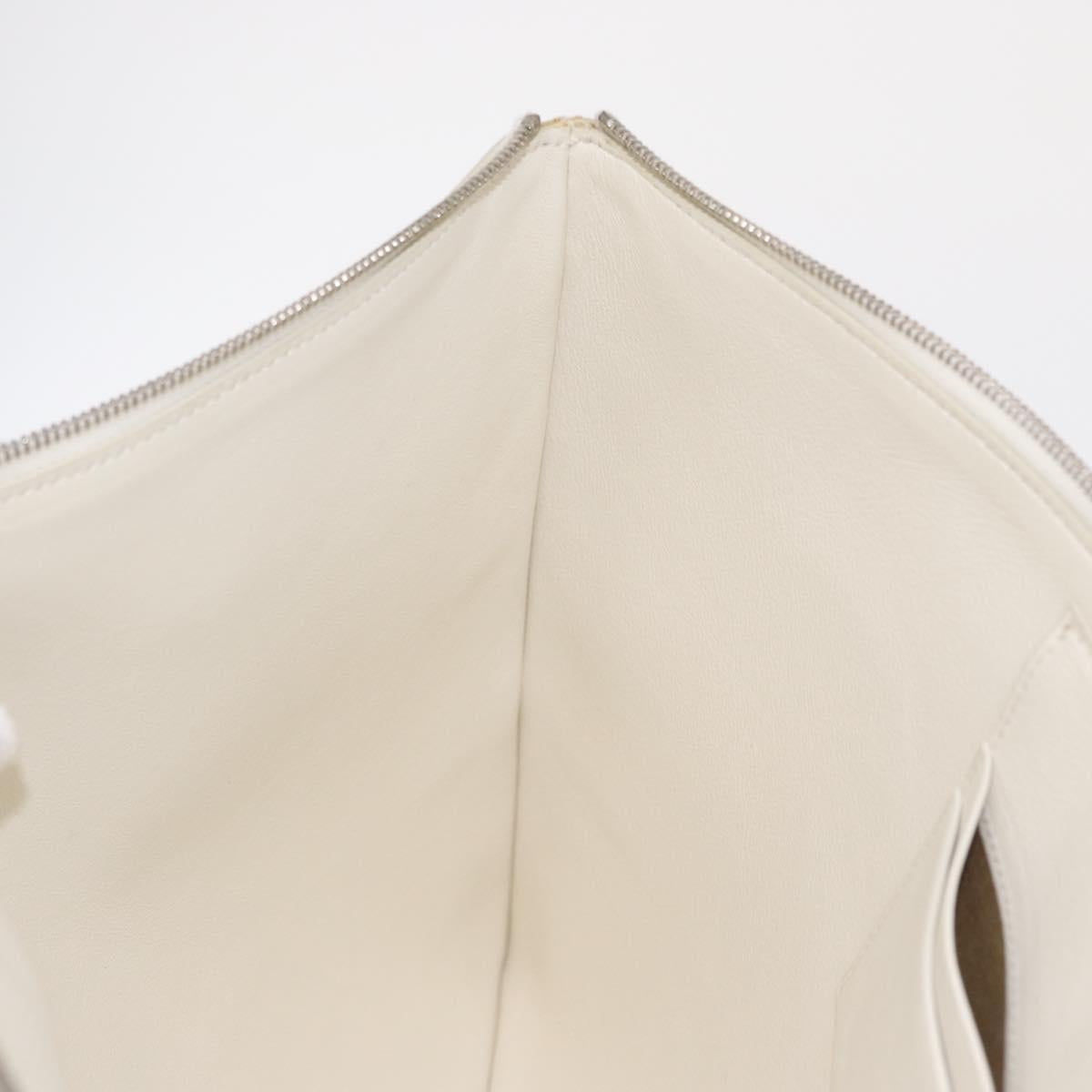 CELINE Clutch Bag Leather Purple Silver Auth ka594