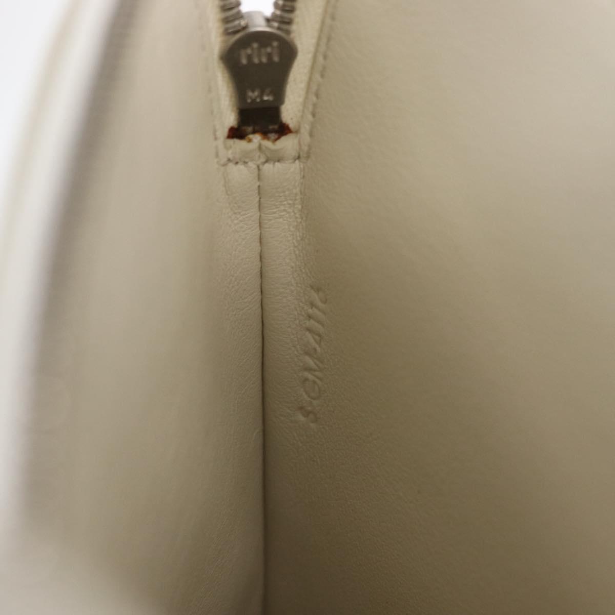 CELINE Clutch Bag Leather Purple Silver Auth ka594