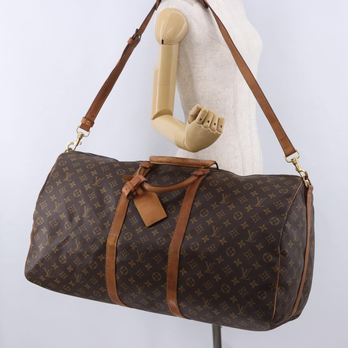 LOUIS VUITTON Monogram Keepall Bandouliere 60 Boston Bag M41412 LV Auth ka5940