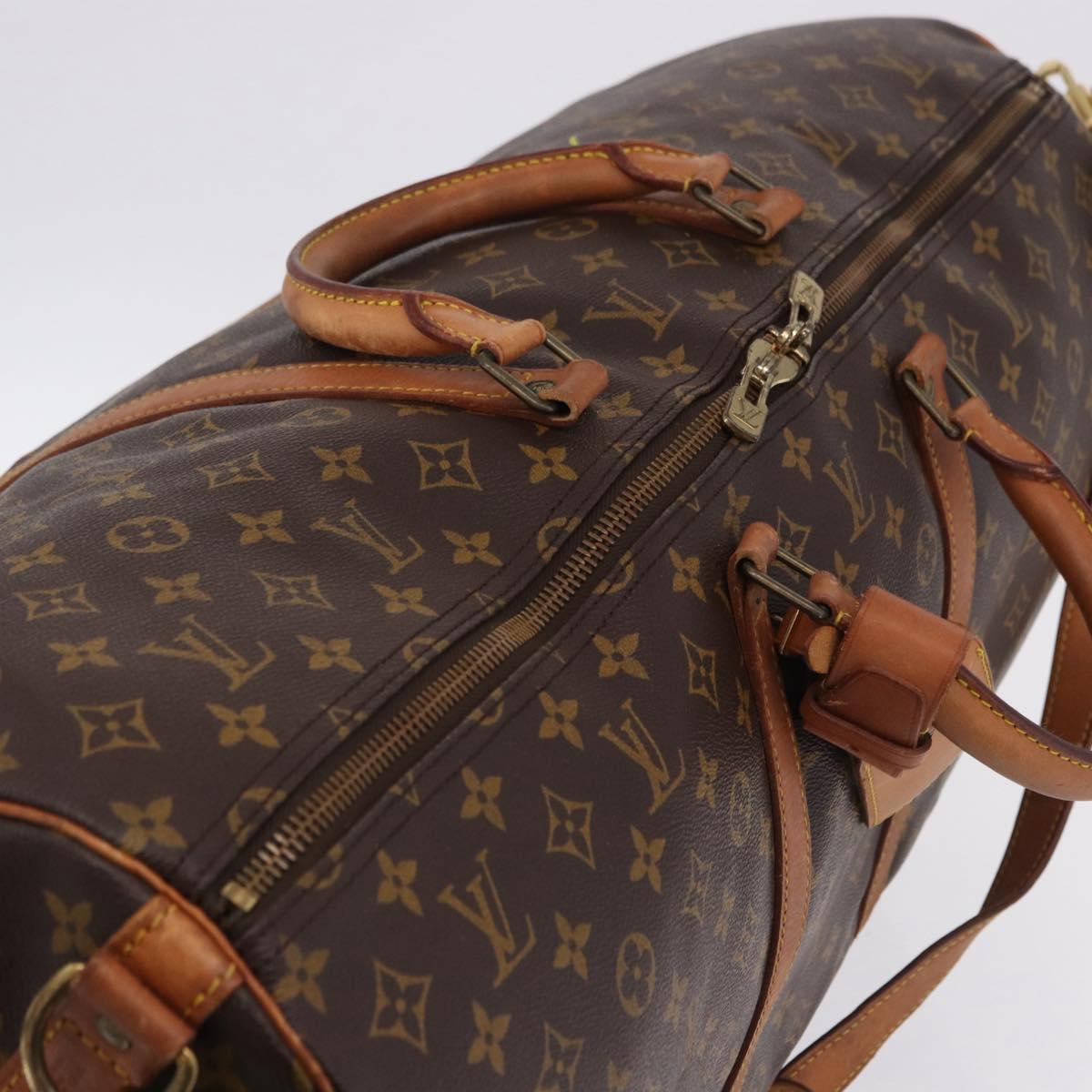 LOUIS VUITTON Monogram Keepall Bandouliere 60 Boston Bag M41412 LV Auth ka5940