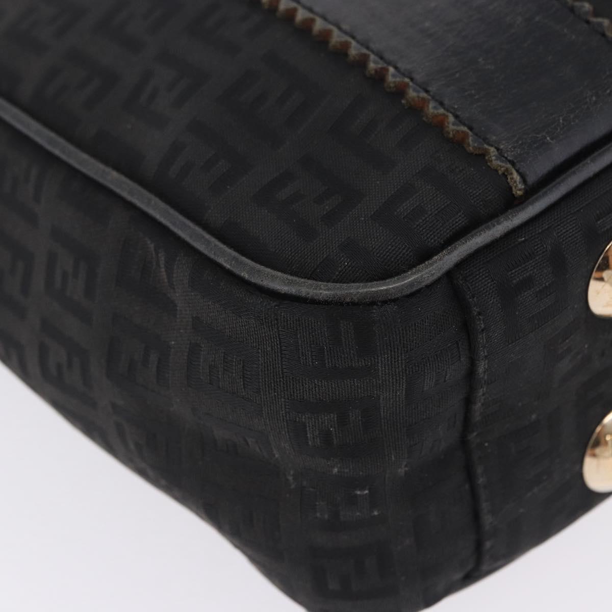 FENDI Zucchino Canvas Tote Bag Black Gold Auth ka5945