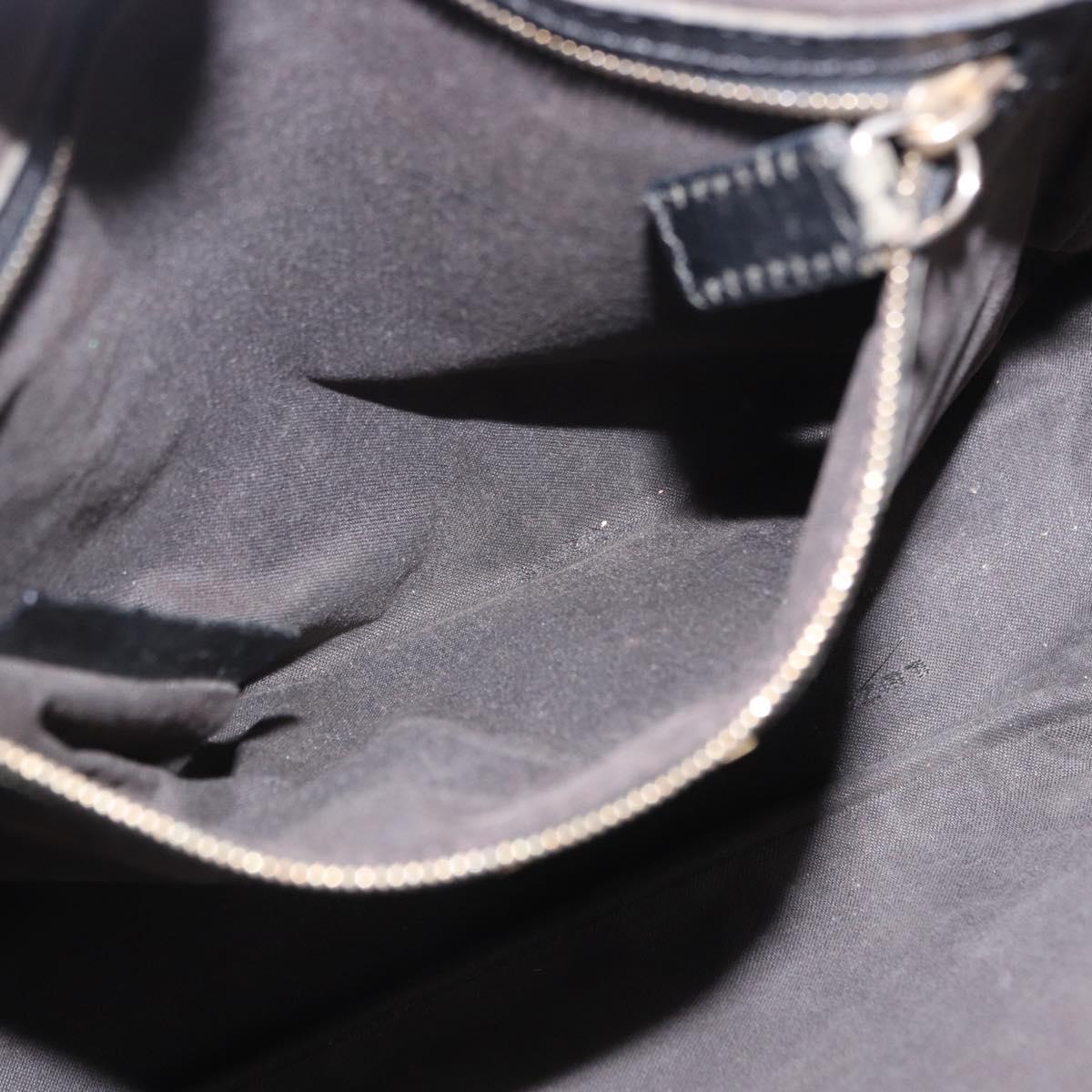 FENDI Zucchino Canvas Tote Bag Black Gold Auth ka5945