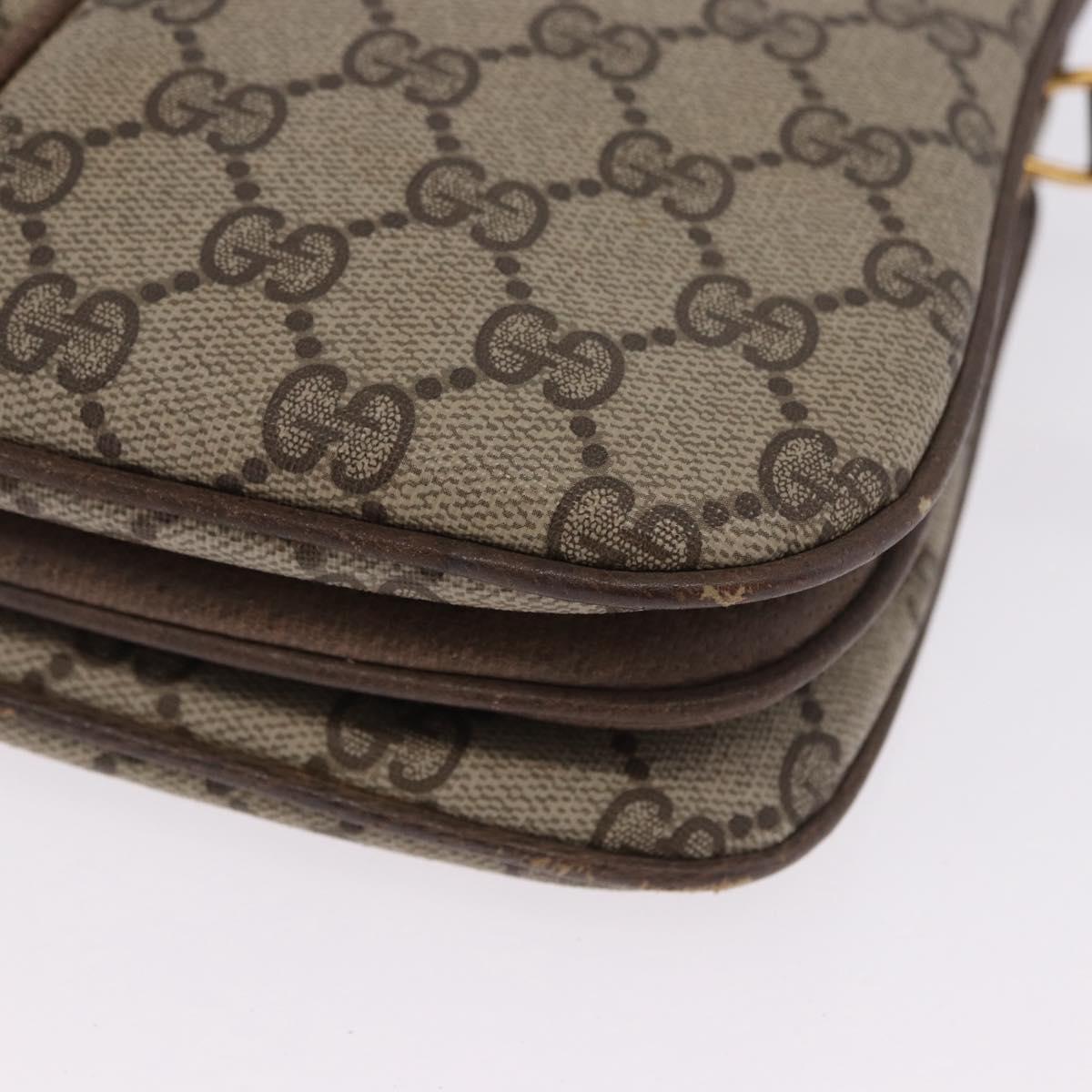 GUCCI GG Supreme Web Sherry Line Bag PVC Beige Gold 10 02 037 Auth ka5946
