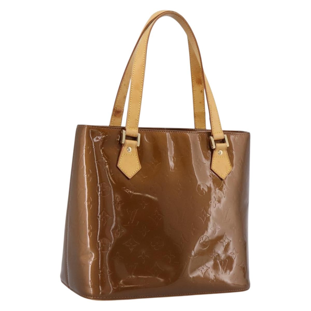 LOUIS VUITTON Monogram Vernis Houston Hand Bag Bronze M91122 LV Auth ka5947