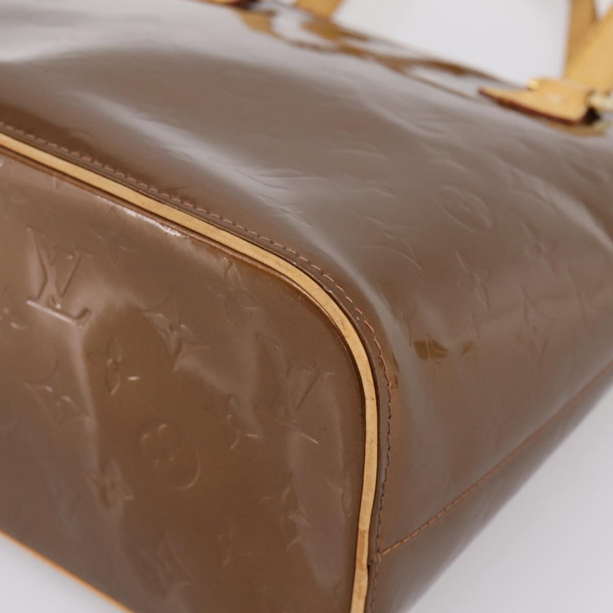 LOUIS VUITTON Monogram Vernis Houston Hand Bag Bronze M91122 LV Auth ka5947