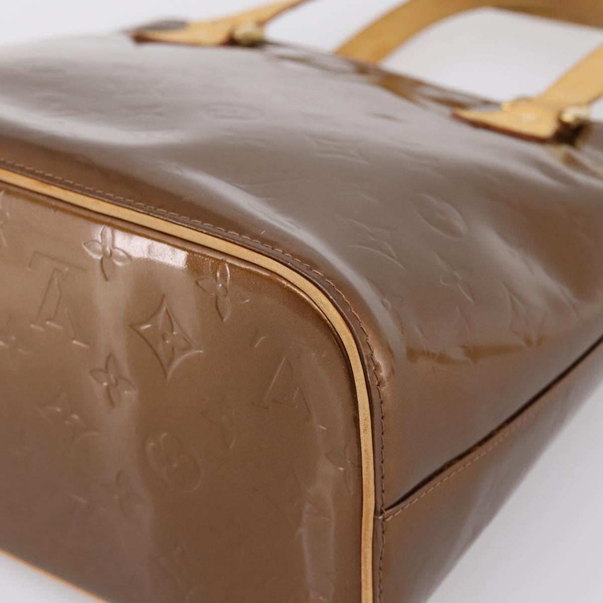 LOUIS VUITTON Monogram Vernis Houston Hand Bag Bronze M91122 LV Auth ka5947