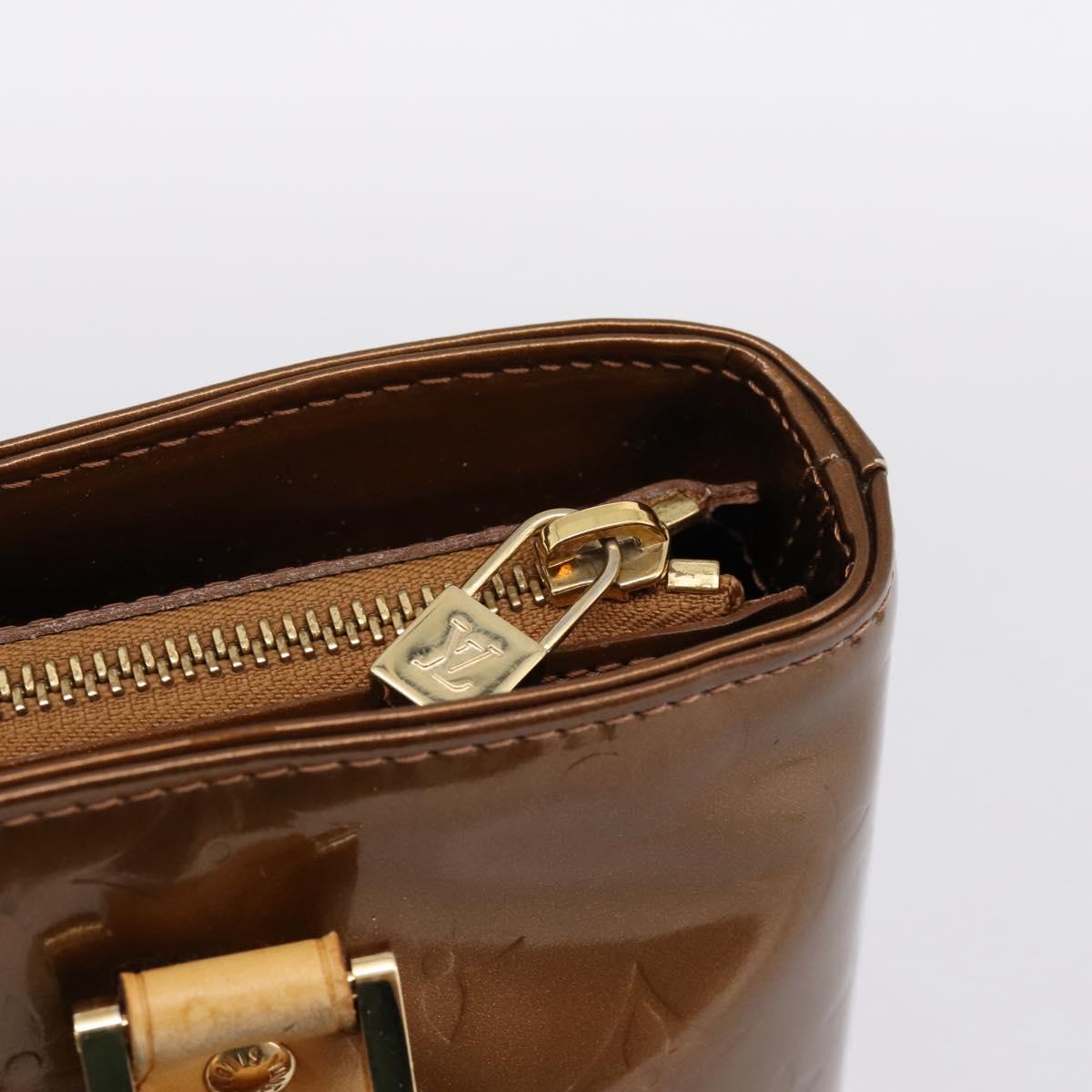 LOUIS VUITTON Monogram Vernis Houston Hand Bag Bronze M91122 LV Auth ka5947