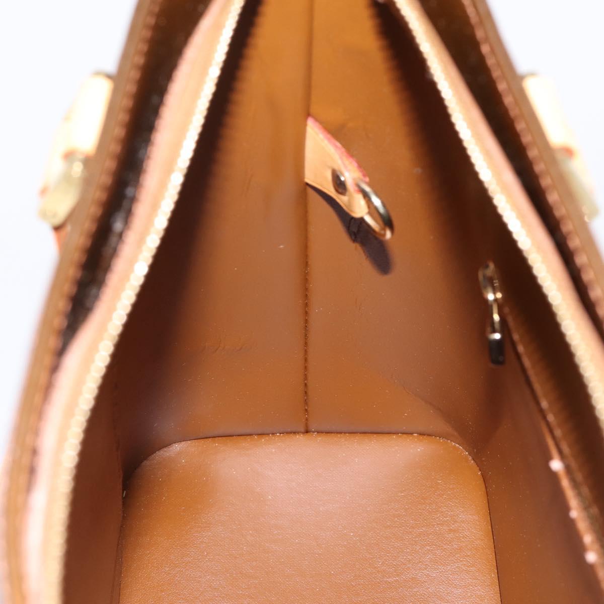 LOUIS VUITTON Monogram Vernis Houston Hand Bag Bronze M91122 LV Auth ka5947