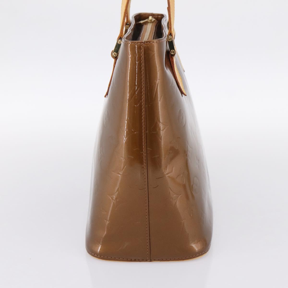 LOUIS VUITTON Monogram Vernis Houston Hand Bag Bronze M91122 LV Auth ka5947