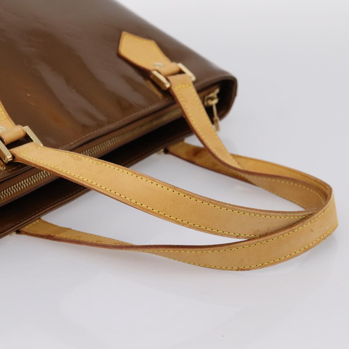 LOUIS VUITTON Monogram Vernis Houston Hand Bag Bronze M91122 LV Auth ka5947