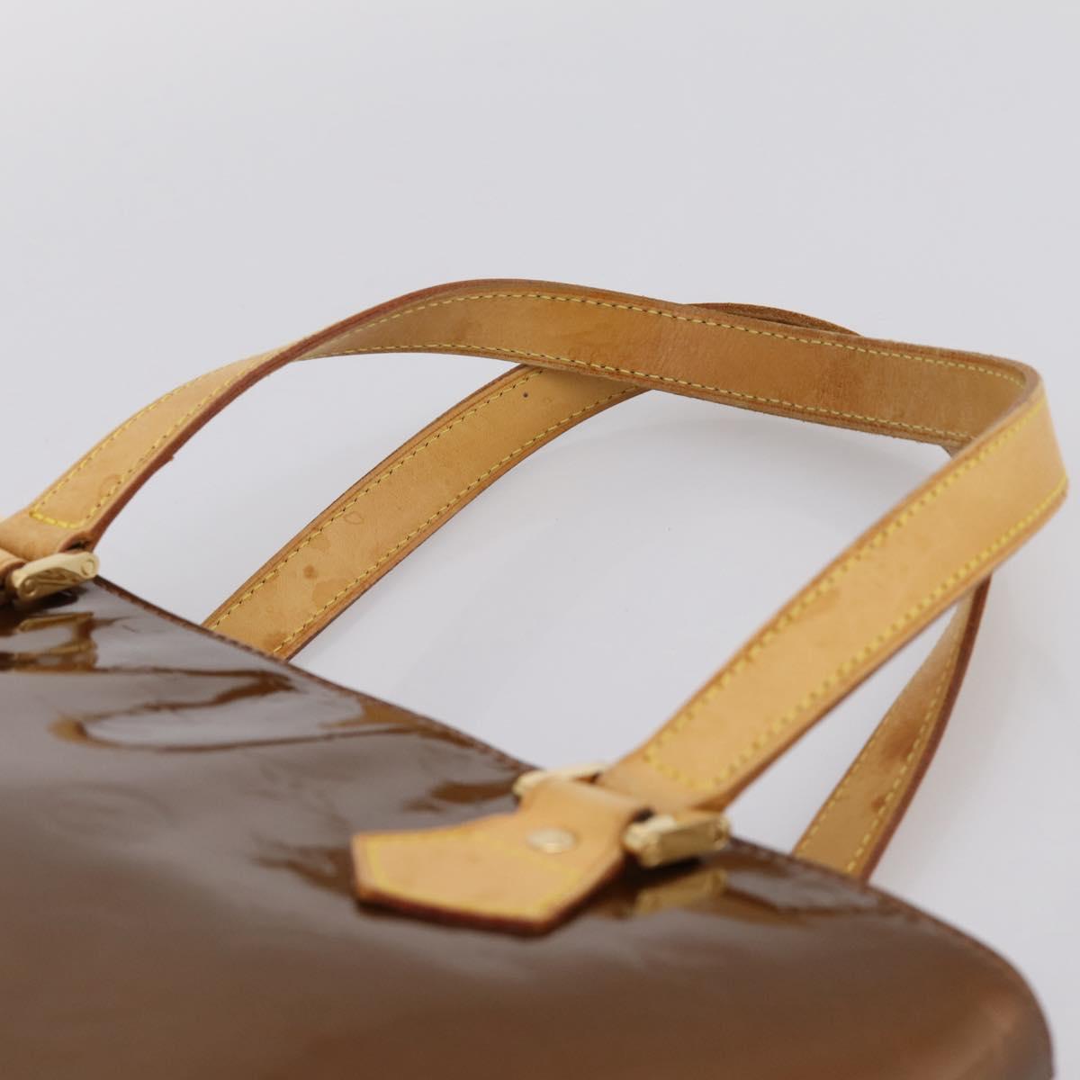 LOUIS VUITTON Monogram Vernis Houston Hand Bag Bronze M91122 LV Auth ka5947