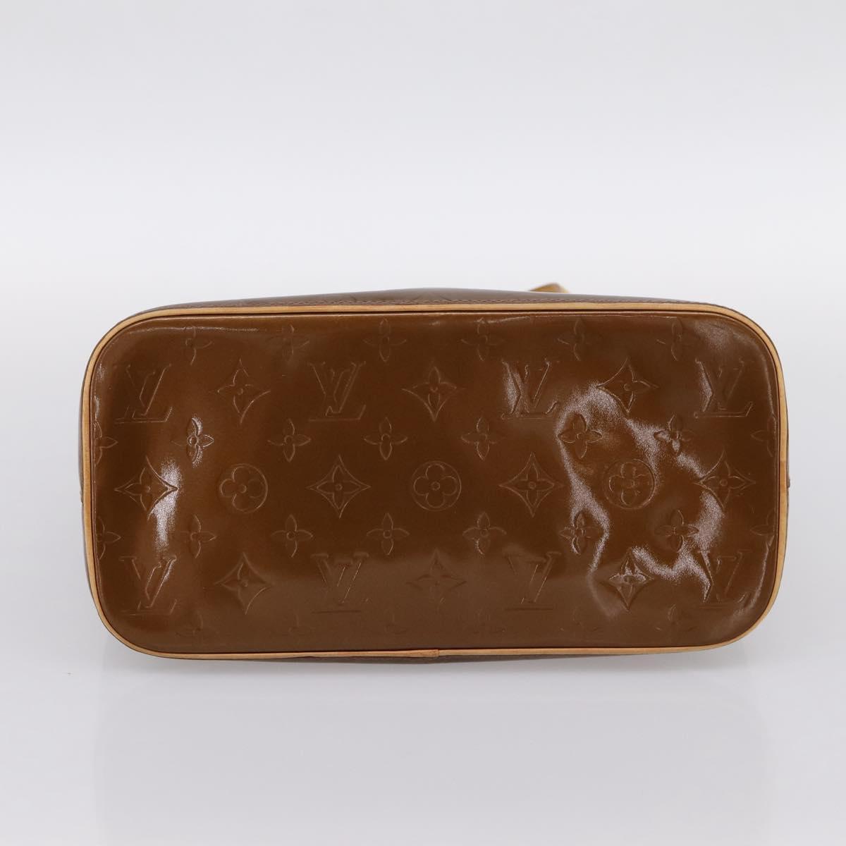 LOUIS VUITTON Monogram Vernis Houston Hand Bag Bronze M91122 LV Auth ka5947