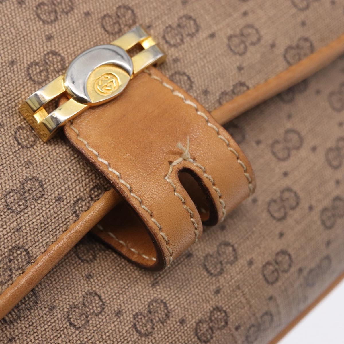 GUCCI Micro GG Supreme Shoulder Bag PVC Beige Gold 001 406 1780 Auth ka5952