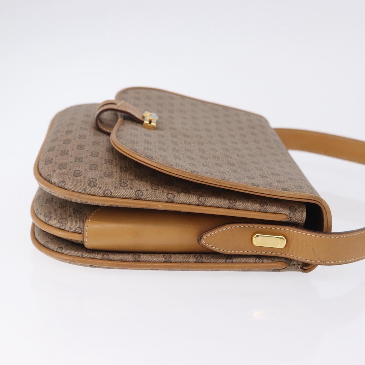 GUCCI Micro GG Supreme Shoulder Bag PVC Beige Gold 001 406 1780 Auth ka5952