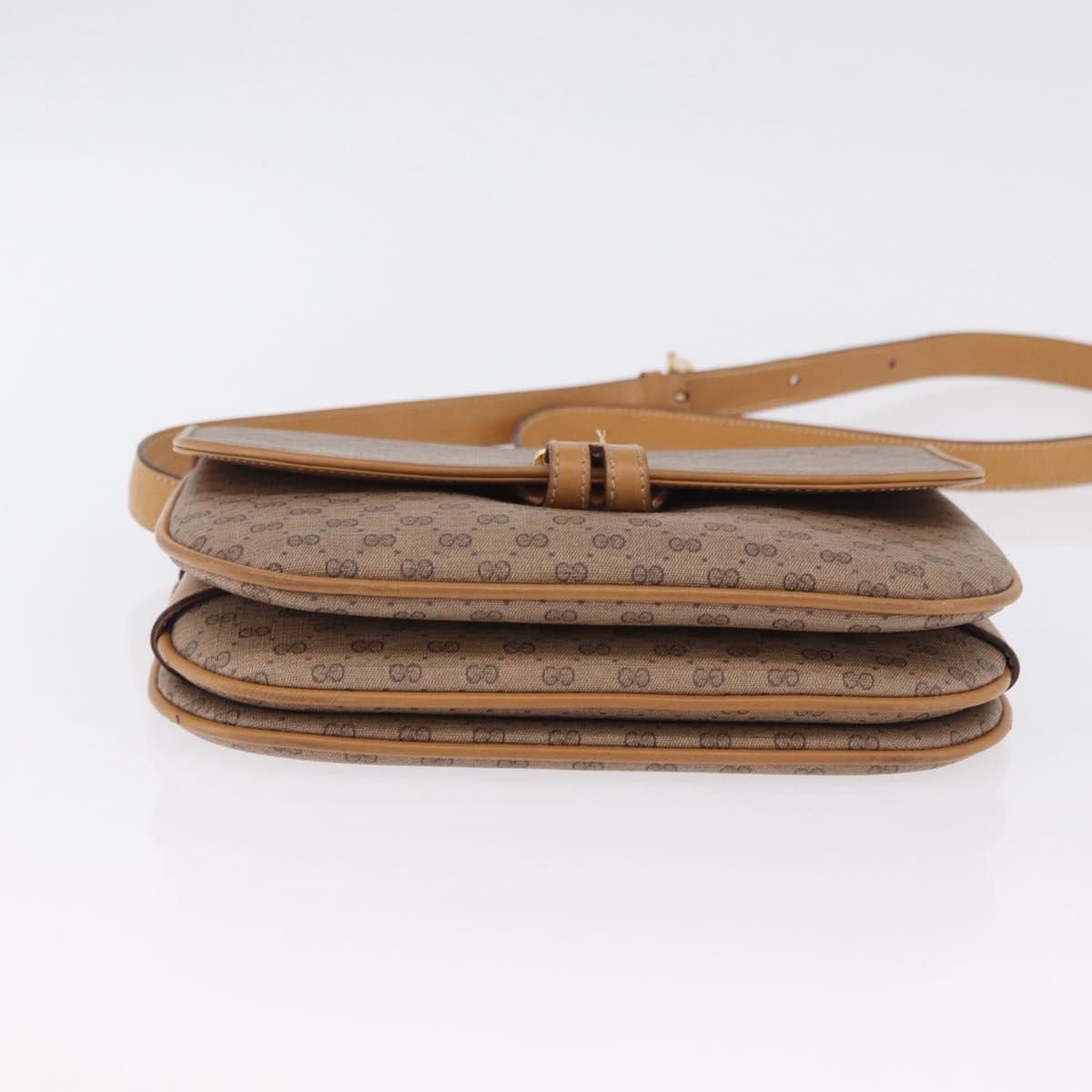 GUCCI Micro GG Supreme Shoulder Bag PVC Beige Gold 001 406 1780 Auth ka5952