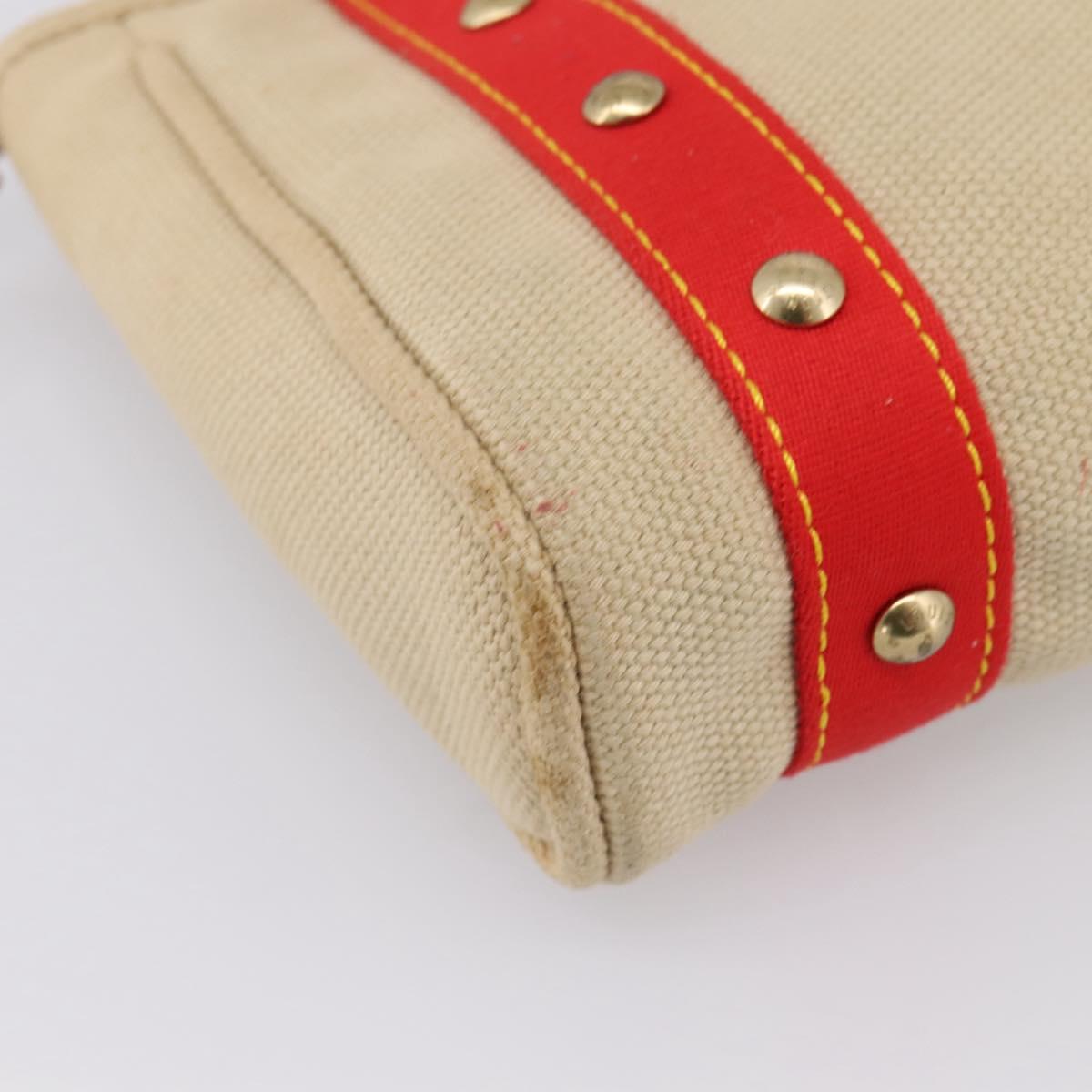 LOUIS VUITTON Antigua Cabas PM Hand Bag Red Beige M40038 LV Auth ka5953