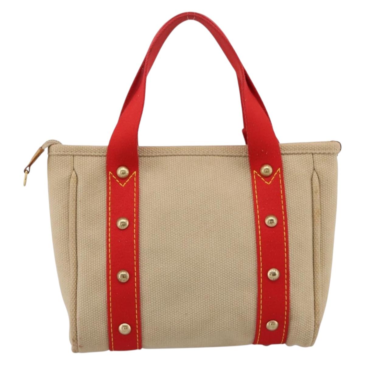 LOUIS VUITTON Antigua Cabas PM Hand Bag Red Beige M40038 LV Auth ka5953