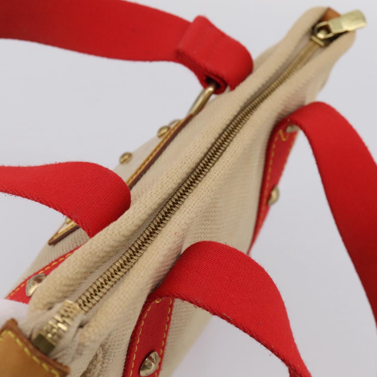 LOUIS VUITTON Antigua Cabas PM Hand Bag Red Beige M40038 LV Auth ka5953