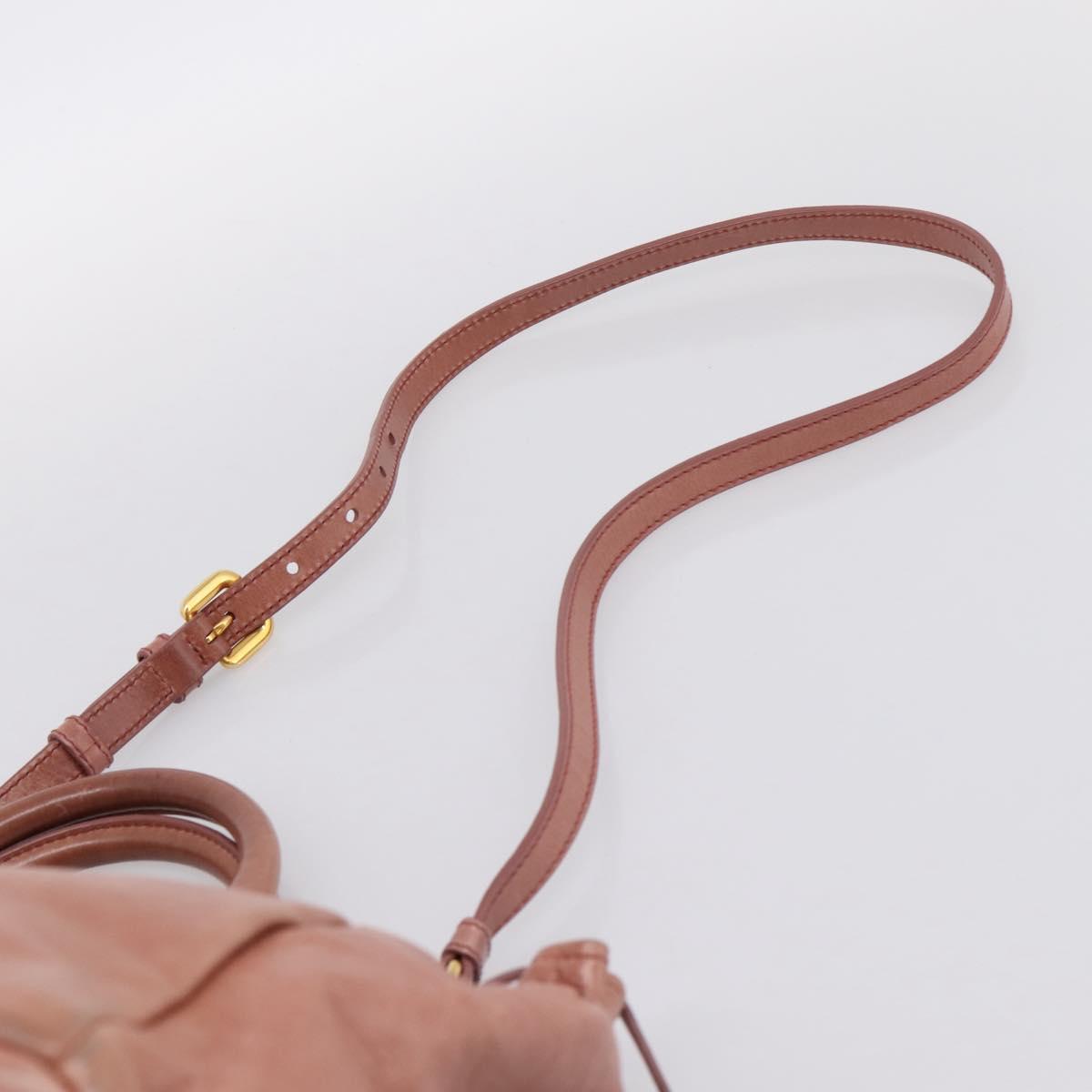 PRADA Hand Bag Leather 2way Pink Gold Auth ka5955V