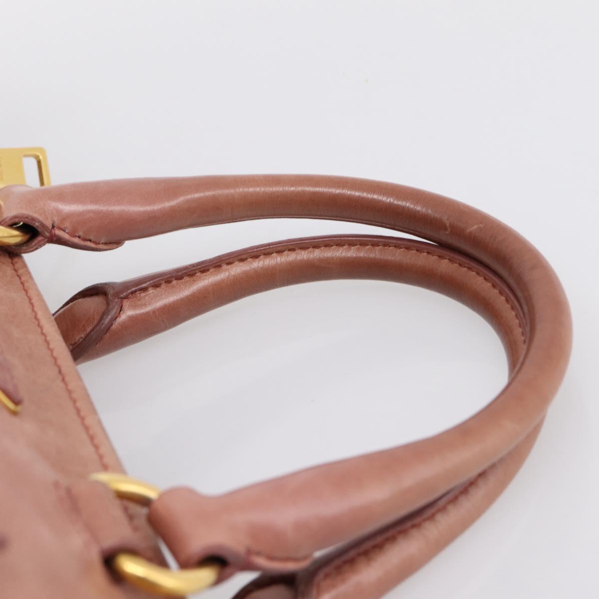 PRADA Hand Bag Leather 2way Pink Gold Auth ka5955V