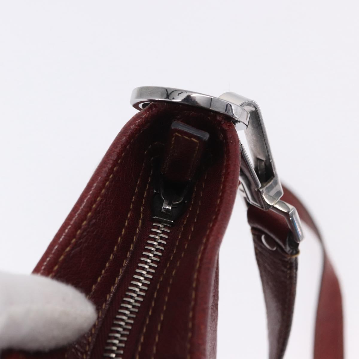 GUCCI Shoulder Bag Leather Red Silver 113013 Auth ka5956