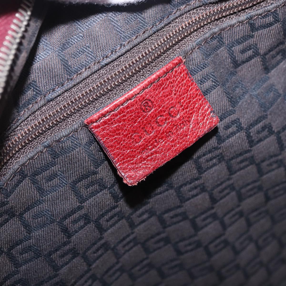 GUCCI Shoulder Bag Leather Red Silver 113013 Auth ka5956