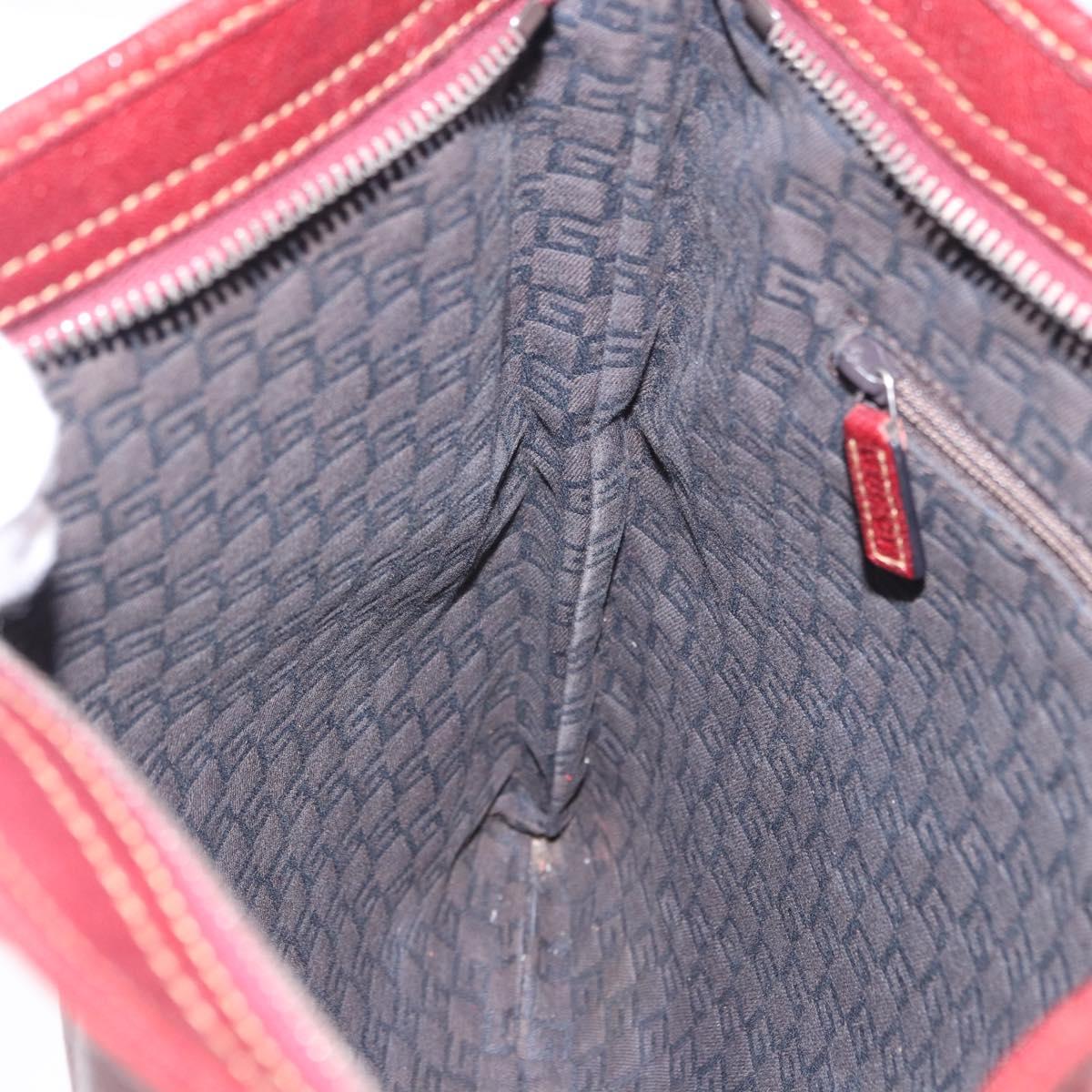 GUCCI Shoulder Bag Leather Red Silver 113013 Auth ka5956