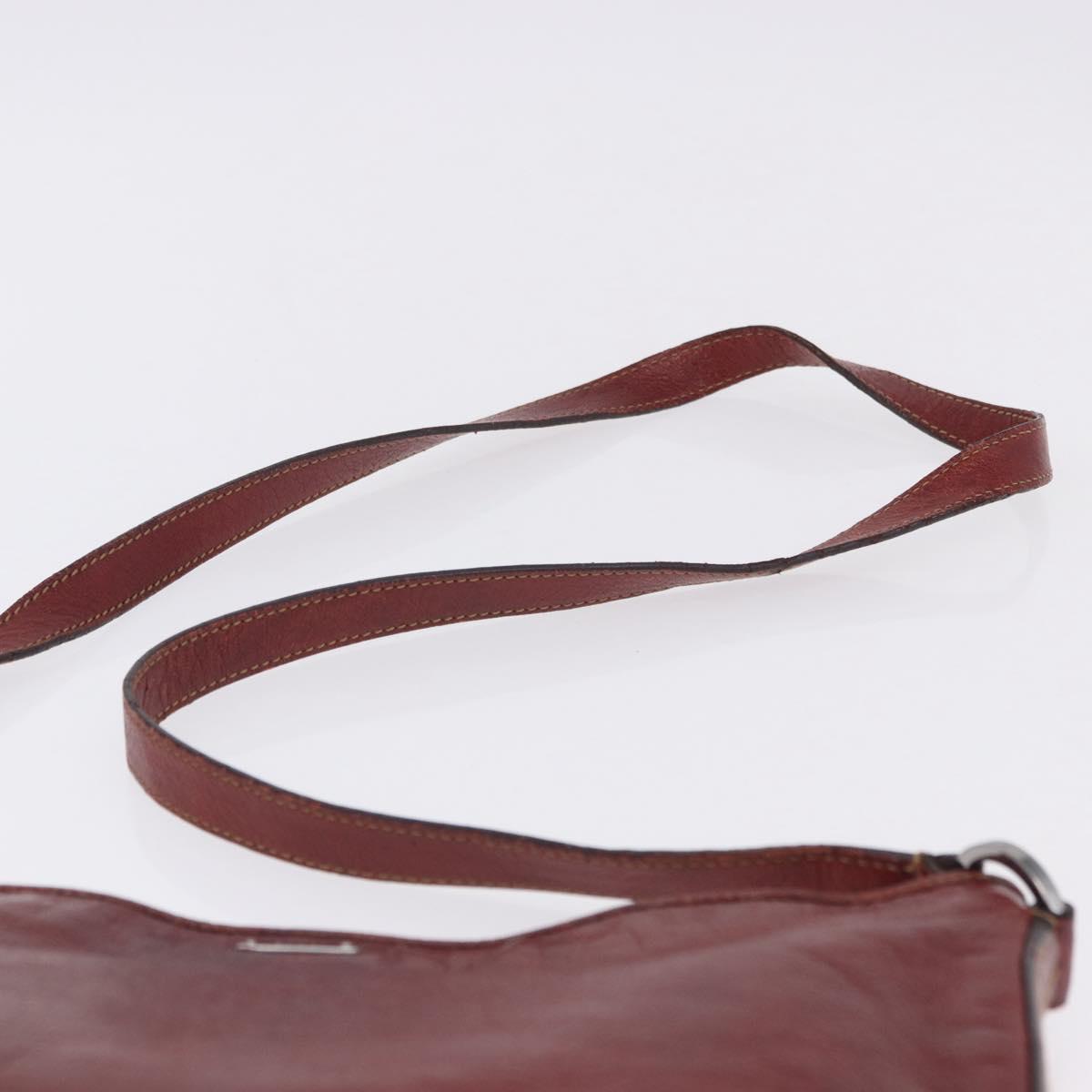 GUCCI Shoulder Bag Leather Red Silver 113013 Auth ka5956