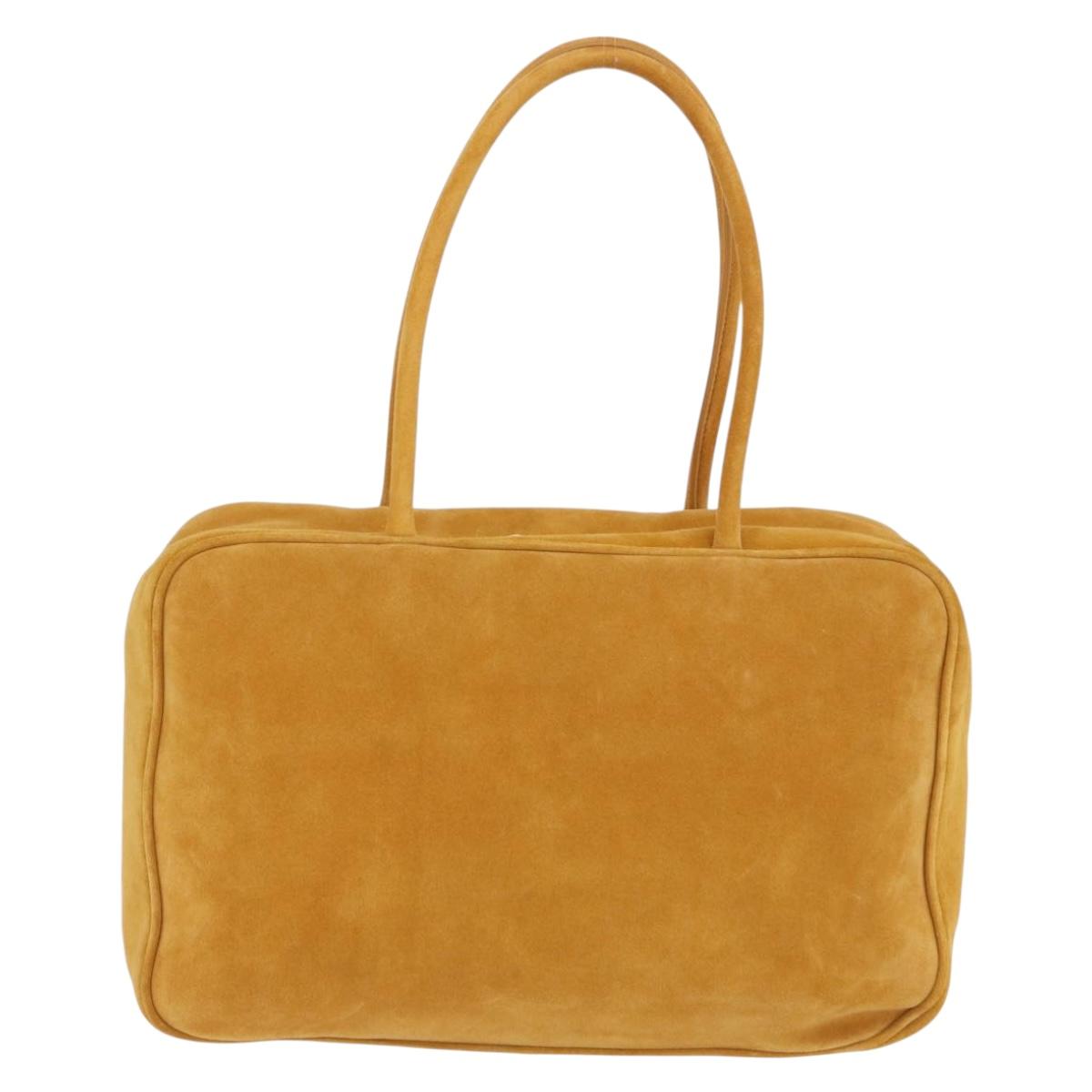 Miu Miu Beau Shoulder Bag Suede Yellow Gold Auth ka5957SAM