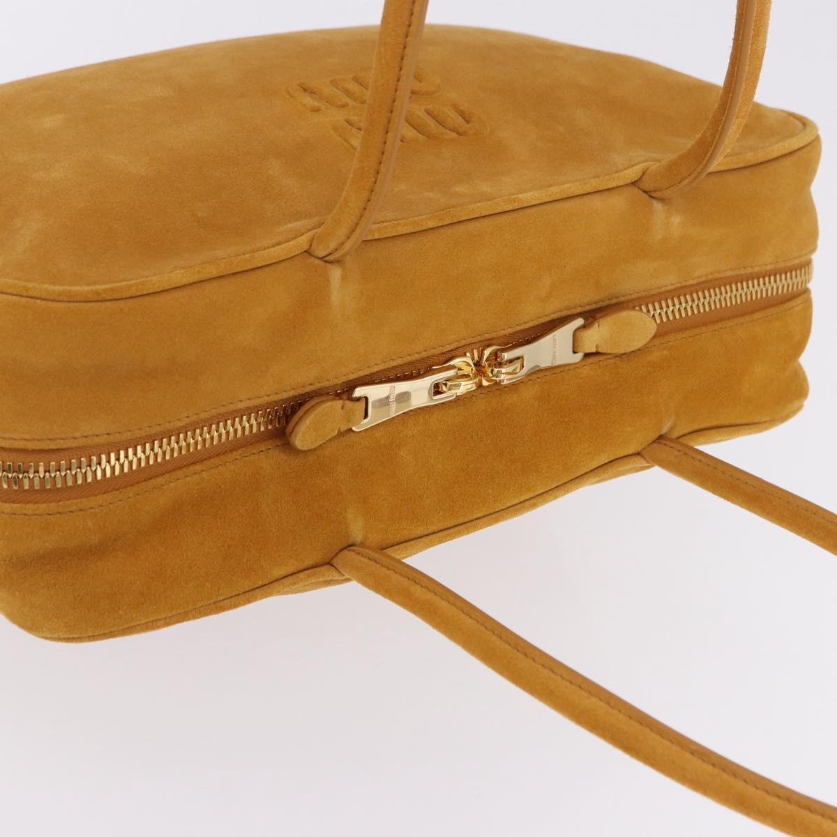 Miu Miu Beau Shoulder Bag Suede Yellow Gold Auth ka5957SAM