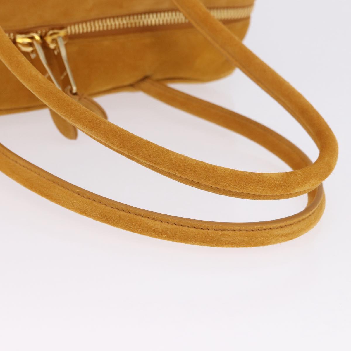 Miu Miu Beau Shoulder Bag Suede Yellow Gold Auth ka5957SAM