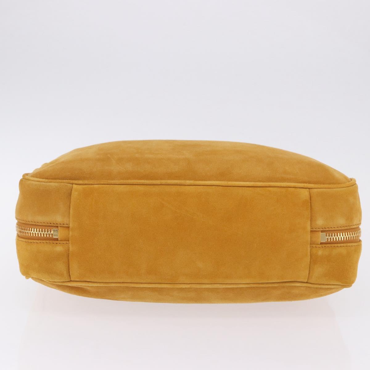 Miu Miu Beau Shoulder Bag Suede Yellow Gold Auth ka5957SAM