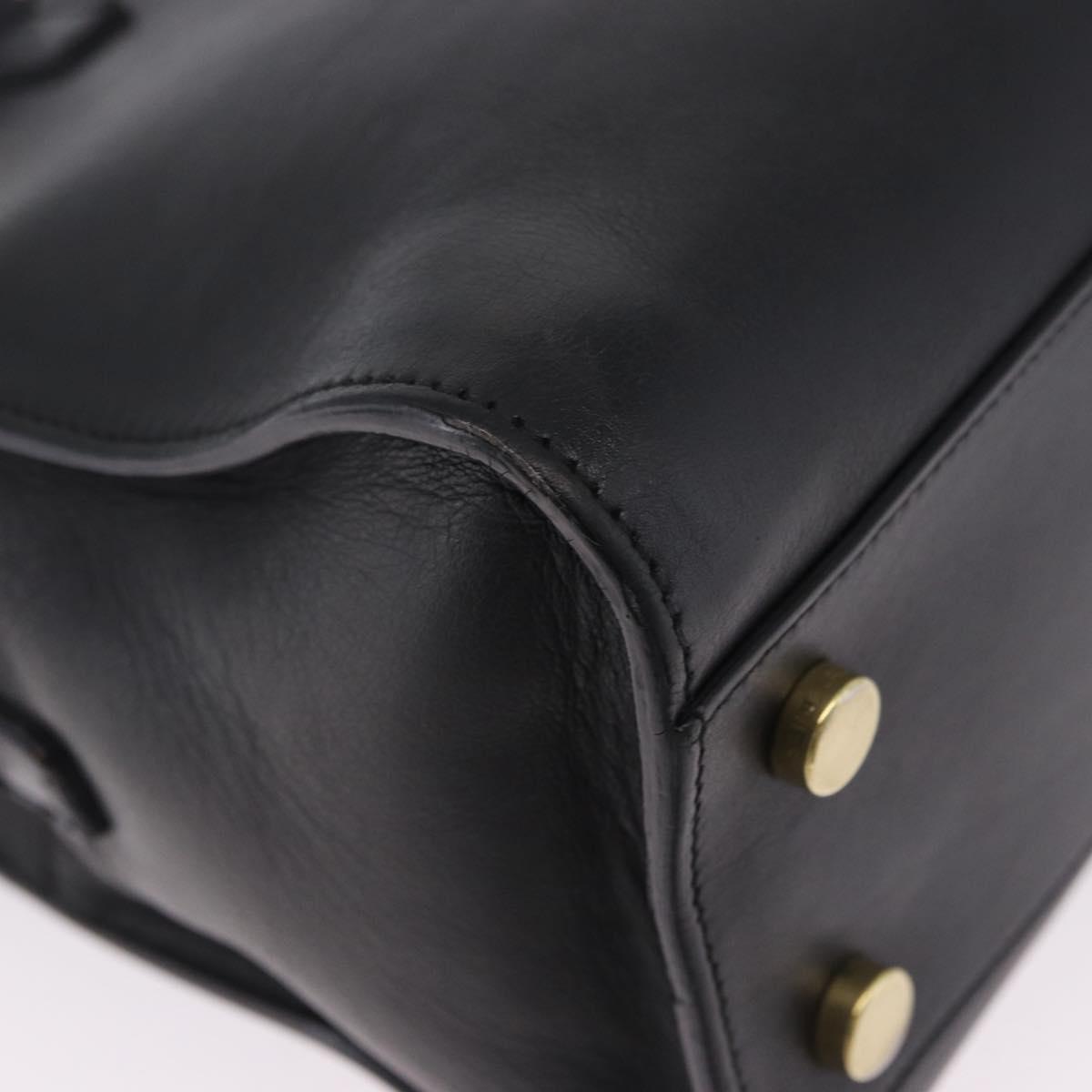 SAINT LAURENT Baby Cabas Hand Bag Leather 2way Black Gold 311210 Auth ka5959V
