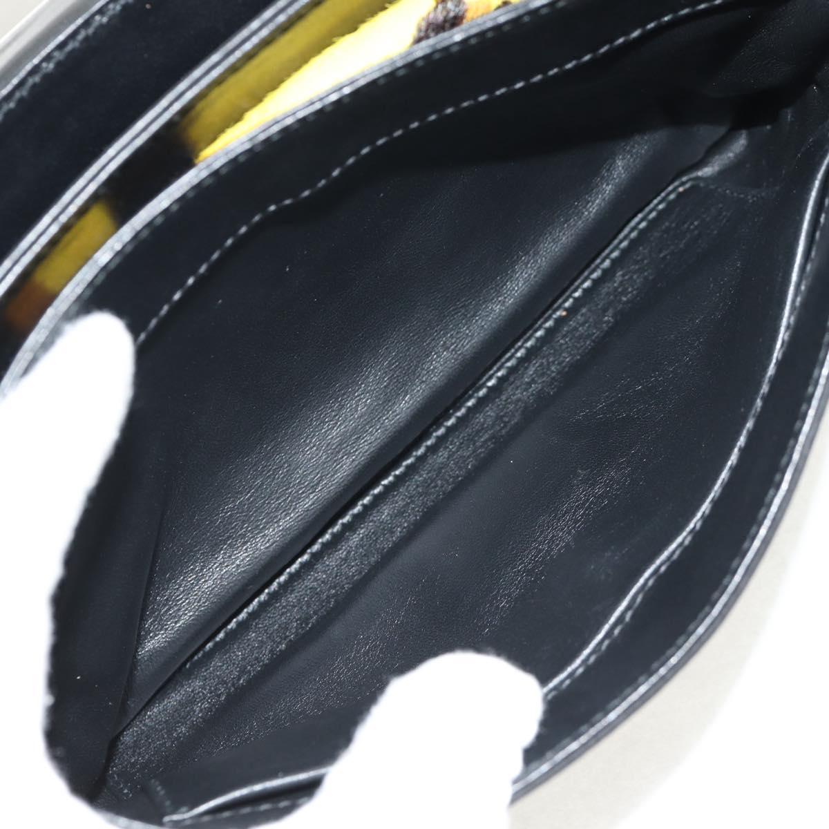 PRADA Chain Shoulder Bag Nylon Yellow Silver Auth ka595V