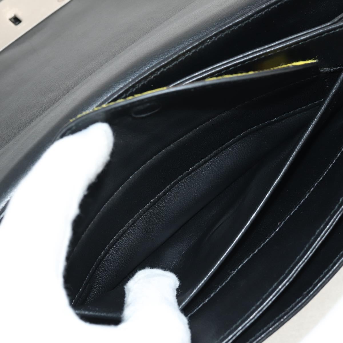 PRADA Chain Shoulder Bag Nylon Yellow Silver Auth ka595V