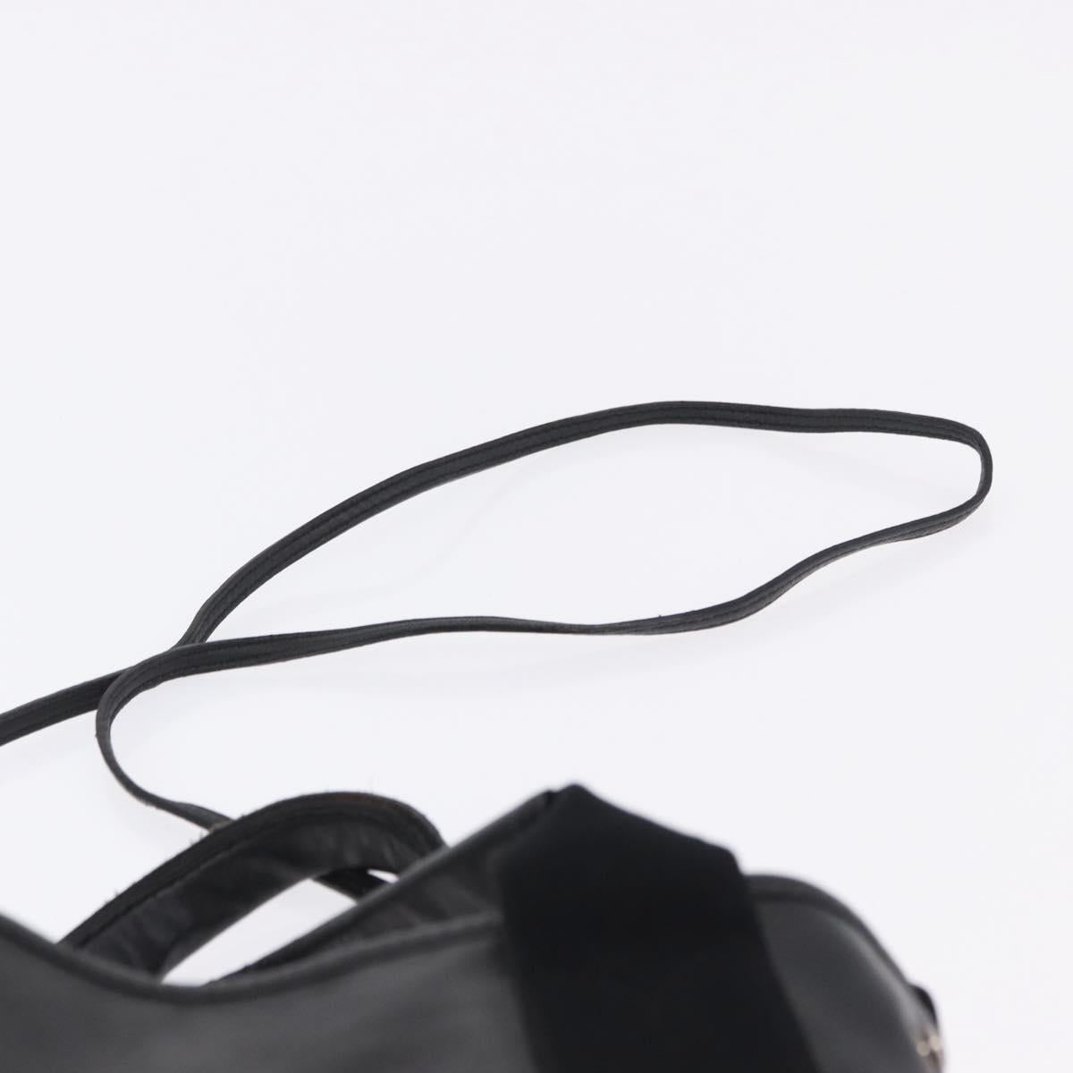 BALENCIAGA Navy Cabas XS Hand Bag Leather 2way Black Silver 390346 Auth ka5961