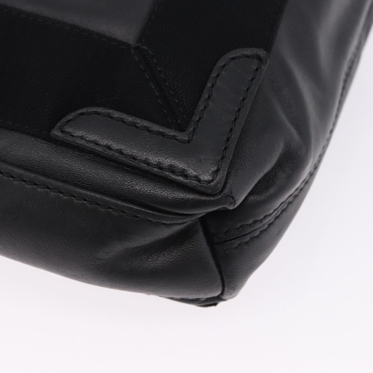 BALENCIAGA Navy Cabas XS Hand Bag Leather 2way Black Silver 390346 Auth ka5961