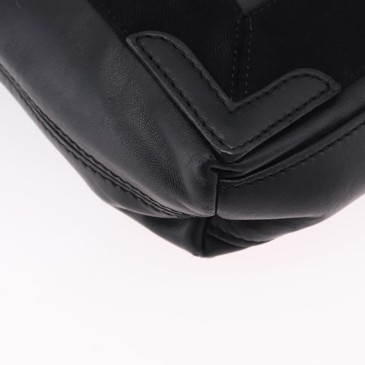 BALENCIAGA Navy Cabas XS Hand Bag Leather 2way Black Silver 390346 Auth ka5961