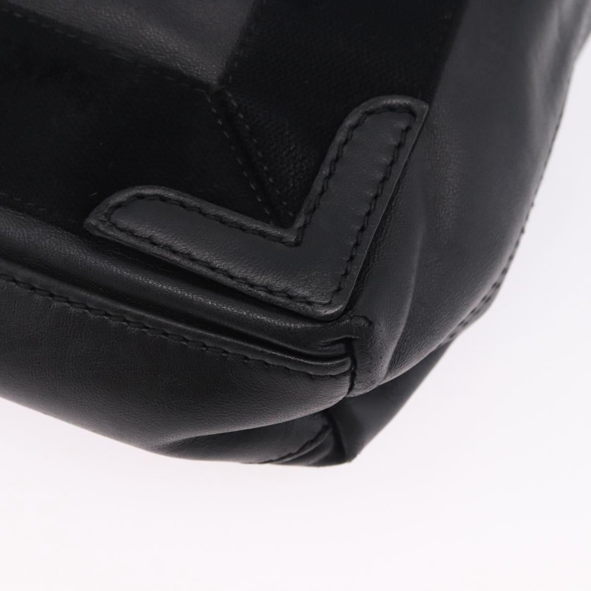 BALENCIAGA Navy Cabas XS Hand Bag Leather 2way Black Silver 390346 Auth ka5961