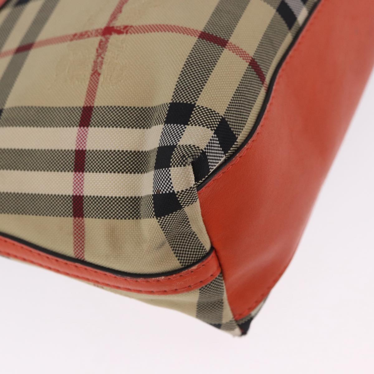 BURBERRY Nova Check Shoulder Bag Canvas Beige Gold Auth ka5963A