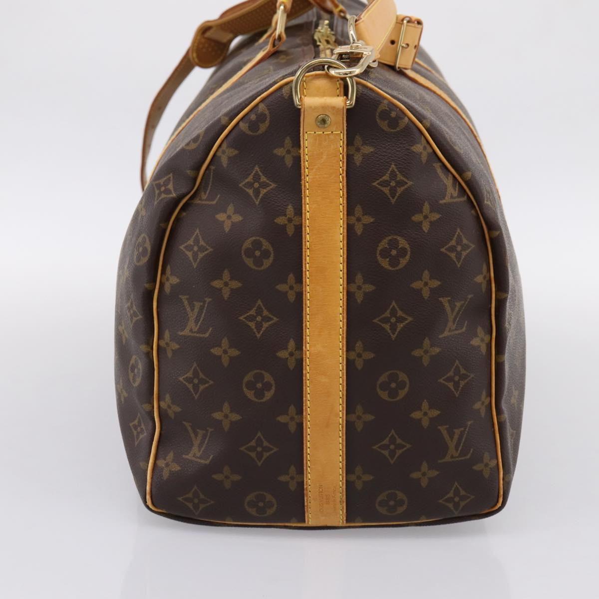 LOUIS VUITTON Monogram Keepall Bandouliere 50 Boston Bag M41416 LV Auth ka5966